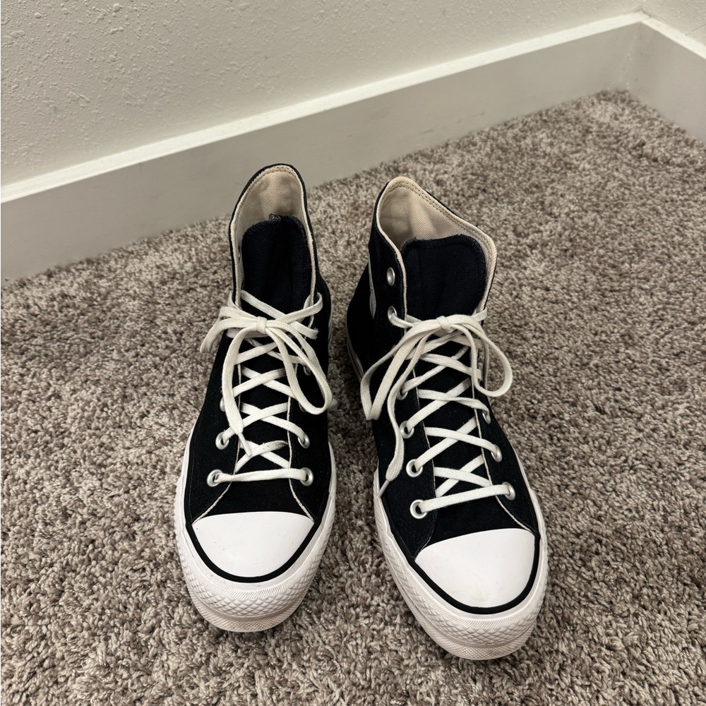Black platform Converse high tops sneakers women’s size 9 - Picture 7 of 8
